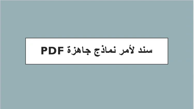 سند لأمر نماذج جاهزة pdf